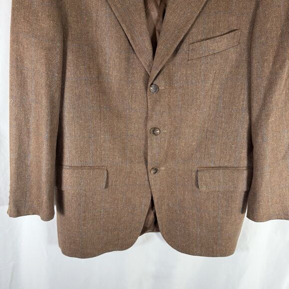 Joseph Abboud Blazer Men's 39S Brown Wool Linen Silk 3 Button Front Inner Pocket - Picture 3 of 12